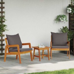 Scaun pentru Gradina 2 Bucata Ulei Natural 65 x 59,5 x 72 cm GartenMobel Dekor