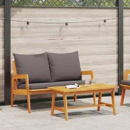 Set bistro cu perna 2 pcs Ulei Natural Lemn Solid de Acacia GartenMobel Dekor