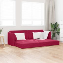 Canapea extensibila de podea Rosu Vin 213 x 70 x 77 cm Catifea GartenMobel Dekor