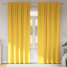 Perdele Opaque cu Inel 2 pcs Galben mustar 245 x 140 cm GartenMobel Dekor