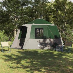 Cort cabana pentru 12 persoane Verde si alb 405 x 405 x 273 cm GartenMobel Dekor