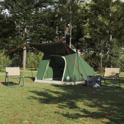 Cort de Camping cu acoperis Verde 223 x 163 x 130 cm tafta GartenMobel Dekor