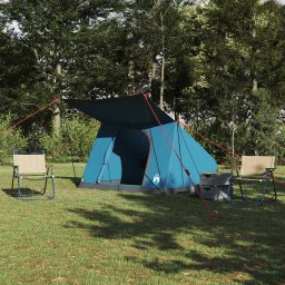 Cort de Camping cu acoperis albastru 223 x 163 x 130 cm tafta GartenMobel Dekor