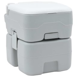 Toaleta de camping Gri si alb 41,5 x 36,5 x 42 cm Polietilena GartenMobel Dekor