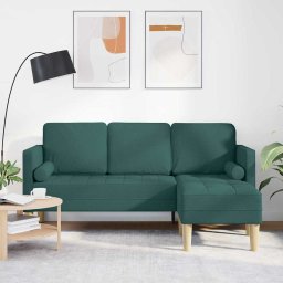 Set de canapea cu perna Verde închis Poliester GartenMobel Dekor