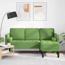 Set de canapea cu perna Verde deschis Poliester GartenMobel Dekor