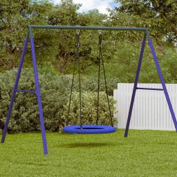 Leagan cu cuib albastru 100 x 100 x 180 cm Plastic GartenMobel Dekor