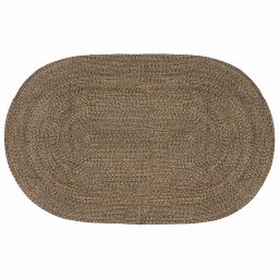 Covor oval din iuta negru, handmade, 152 x 245 cm, pentru interior