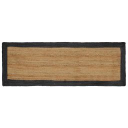 Covor modern din iuta gri închis 80x200 cm pentru living si hol