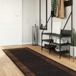Covor Runner MARSA Negru 80 x 250 cm Poliester si PVC GartenMobel Dekor