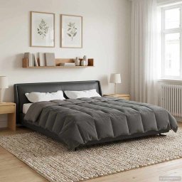 Duvet de iarna Patos Gri deschis 220 x 240 cm Microfibra GartenMobel Dekor