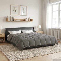 Duvet de iarna Patos Gri deschis 240 x 260 cm Microfibra GartenMobel Dekor