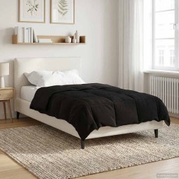Duvet de iarna Patos Negru 135 x 200 cm Microfibra GartenMobel Dekor
