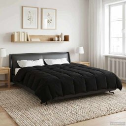 Duvet de iarna Patos Negru 200 x 220 cm Microfibra GartenMobel Dekor