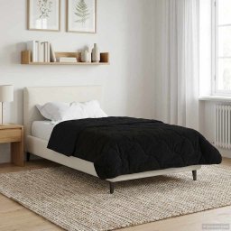 Pilota de vara Negru 135 x 200 cm Microfibra si fleece Teddy GartenMobel Dekor