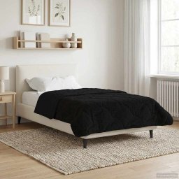 Pilota de vara Negru 155 x 200 cm Microfibra si fleece Teddy GartenMobel Dekor