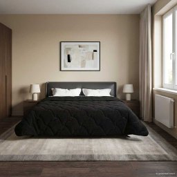 Pilota de vara Negru 220 x 240 cm Microfibra si fleece Teddy GartenMobel Dekor