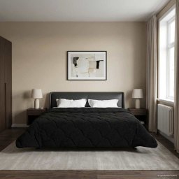Pilota de vara Negru 220 x 260 cm Microfibra si fleece Teddy GartenMobel Dekor