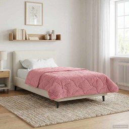 Pilota de vara Roz 140 x 220 cm Microfibra si fleece Teddy GartenMobel Dekor