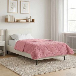 Pilota de vara Roz 155 x 200 cm Microfibra si fleece Teddy GartenMobel Dekor