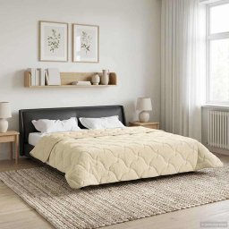 Pilota de vara Crem 200 x 200 cm Microfibra si fleece Teddy GartenMobel Dekor