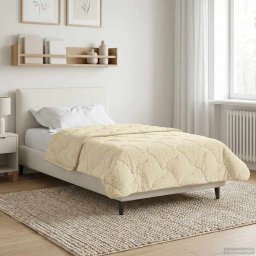 Pilota de vara Crem 155 x 220 cm Microfibra si fleece Teddy GartenMobel Dekor