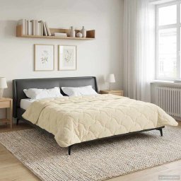 Pilota de vara Crem 220 x 260 cm Microfibra si fleece Teddy GartenMobel Dekor