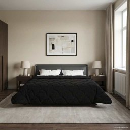 Duvet de iarna Negru 220 x 240 cm Microfibra si fleece Teddy GartenMobel Dekor