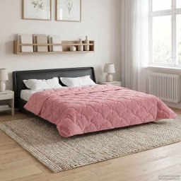 Duvet de iarna Roz 200 x 220 cm Microfibra si fleece Teddy GartenMobel Dekor