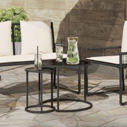 Set de masute de cafea 2 pcs 55 x 55 x 45 cm otel GartenMobel Dekor