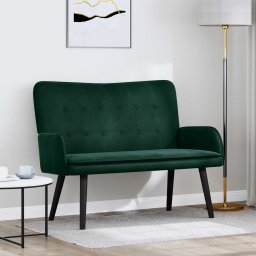 Canapea cu doua locuri Verde închis 115 x 61 x 87 cm Catifea GartenMobel Dekor