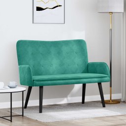 Canapea cu doua locuri Turcoaz 115 x 61 x 87 cm Catifea GartenMobel Dekor