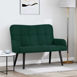 Canapea cu doua locuri Verde închis 115 x 61 x 87 cm Catifea GartenMobel Dekor