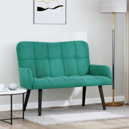 Canapea cu doua locuri Turcoaz 115 x 61 x 87 cm Catifea GartenMobel Dekor