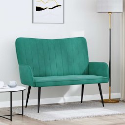 Canapea cu doua locuri Turcoaz 115 x 61 x 87 cm Catifea GartenMobel Dekor