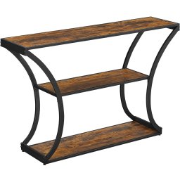 Masa consola pentru hol VASAGLE, 3 polite, stil industrial, 120x30x80 cm