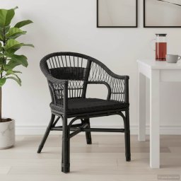 Scaun stivuibil Negru 60 x 60 x 81 cm Ratan GartenMobel Dekor