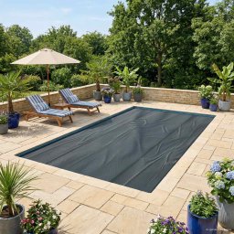 Prelata solara pentru piscina 400 x 200 cm, neagra, PE rezistent