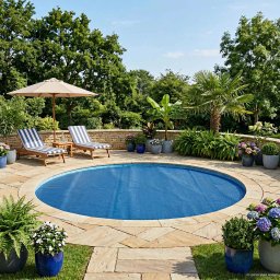 Capac solar pentru piscina rotunda 455 cm, PE albastru, anti-evaporare