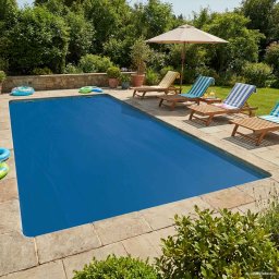 Prelata solara pentru piscina 500x300 cm, PE albastra cu bule termoizolante
