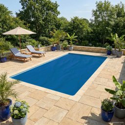Prelata solara pentru piscina 1000x600 cm, PE albastra, extra groasa