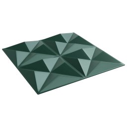 Panouri de perete 12 pcs Verde Origami 50 x 50 cm Spuma XPS GartenMobel Dekor