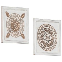 Decoratiuni Arta 2 pcs Maro si alb 40 x 40 x 1,5 cm GartenMobel Dekor