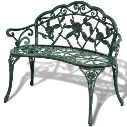 Banca de gradina, verde, 100 cm, aluminiu turnat GartenMobel Dekor