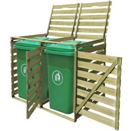 Magazie de pubele dubla, 240 L, lemn tratat GartenMobel Dekor