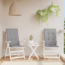 Perne scaun cu spatar înalt, 2 buc., gri, 120x50x3 cm, textil GartenMobel Dekor