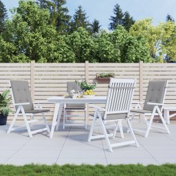 Perne scaun cu spatar înalt, 4 buc., gri, 120x50x3 cm, textil GartenMobel Dekor