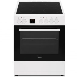 Aragaz vitroceramica Tesla CV6400SW, 8,1 kWh, 56 L, 4 plite, Grill, 40-240 C, Alb