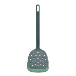 Spatula cu fante Lekue 1010182, 30,6 cm, Rezistenta la zgarieturi, 4/220 °C, Margine flexibila, Verde