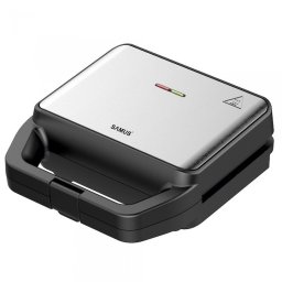 Sandwich maker SDG-800X, 800 W, Placi interschimbabile grill si waffe, Anti-aderente, Termostat, Dimensiune placi de lucru 216 x 120 mm, Inox/Negru